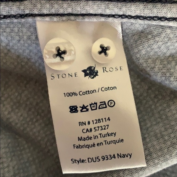 STONE ROSE SHORT SLEEVE BUTTON DOWN XL - Picture 8 of 9